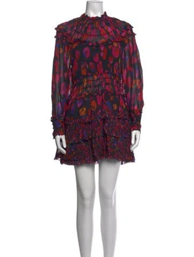 Pre-owned Farm Rio Animal Print Mini Dress W/ Tags In Black