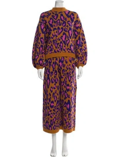 Pre-owned Farm Rio Animal Print Pant Set In Multi