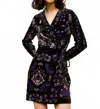 Farm Rio Arabesque Mix Scarves Wrap Mini Dress In Black In Multi