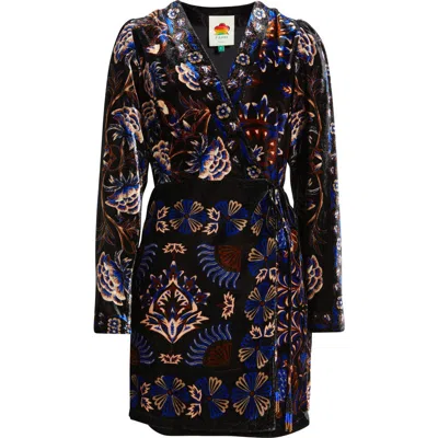 Farm Rio Arabesque Mix Scarves Wrap Minidress In Multi