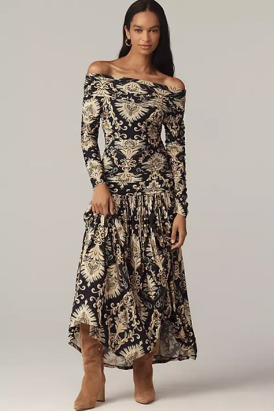 Farm Rio Arabesque Off-the-shoulder Maxi Dress In Multi