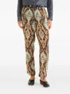 Farm Rio Arabesque Print Trousers In Brown