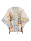 Farm Rio Aracati Belted Printed Organic Cotton-poplin Tunic