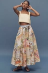 FARM RIO ARACATI PRINTED POPLIN MIDI SKIRT