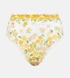 Farm Rio Azaleia Floral Printed Bikini Bottoms In White
