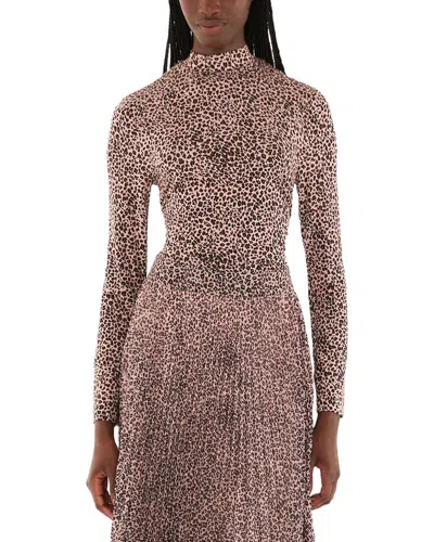 Farm Rio Baby Leopard Pink Jersey Blouse In Animal Print