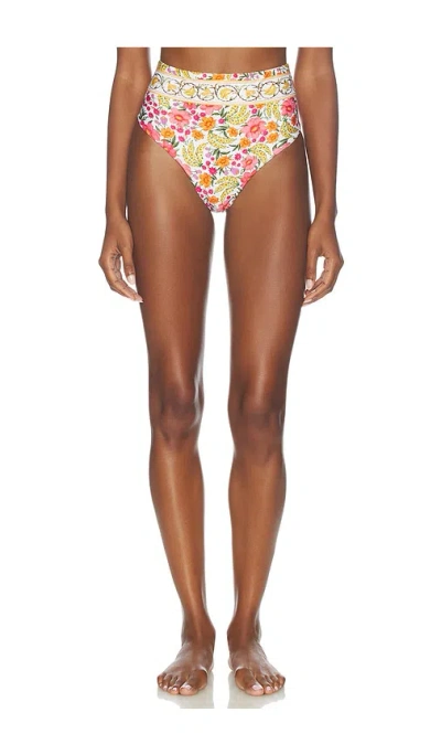 Farm Rio Banana Flowers High Waist Bikini Bottom In Multi