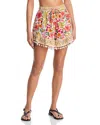 Farm Rio Banana Flowers Pom Pom Shorts In Multi