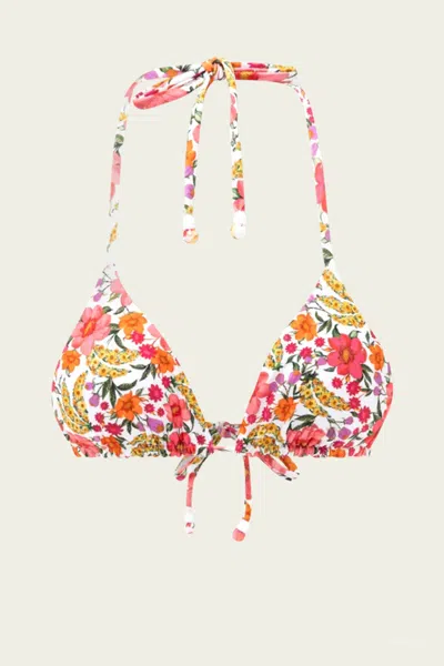 Farm Rio Banana Flowers Triangle Bikini Top In Multi