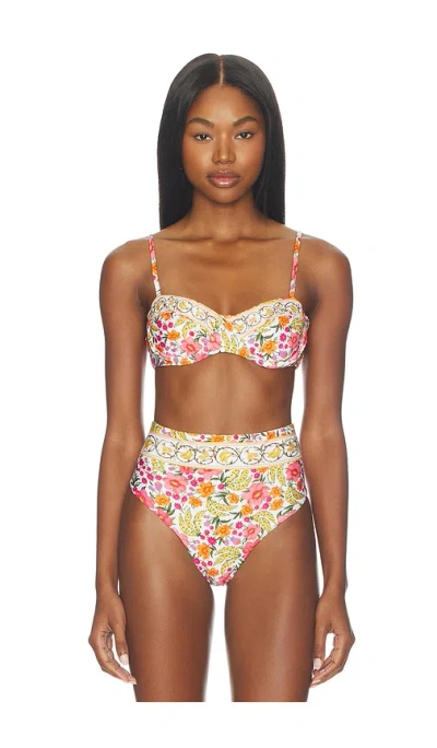 Farm Rio Banana Flowers Underwire Bikini Top In Multi