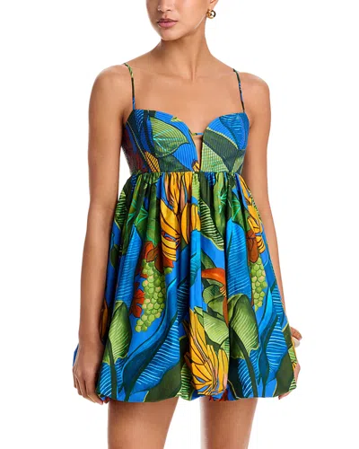 Farm Rio Banana Grapes Blue Sleeveless Mini Dress Banana Grapes Blue