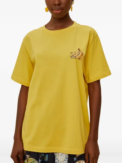 Farm Rio Banana-graphic T-shirt In Yellow