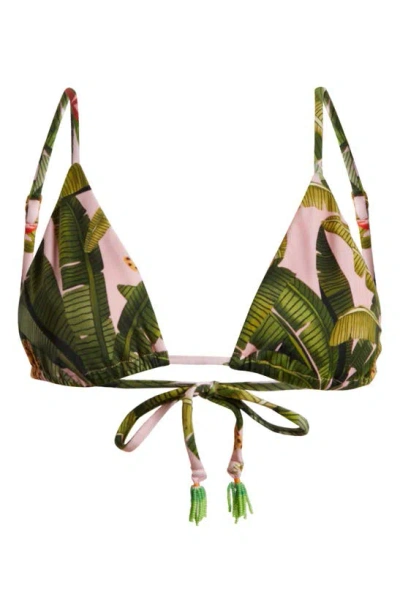 Farm Rio Women's Banana Leaves Triangle Bikini Top In Banana Leaf