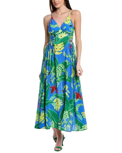 Farm Rio Banana Leaves Maxi Dress In Blue