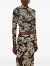 Farm Rio Banana-print Turtleneck T-shirt In Green