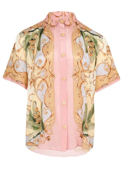 Farm Rio Banana Royalty Kaleidoscope Shirt In Green
