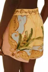 Farm Rio Banana Royalty Kalendoscope Multicolor Shorts In Yellow