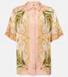 Farm Rio Banana Royalty Kaleidoscope Floral Print Button-up Shirt