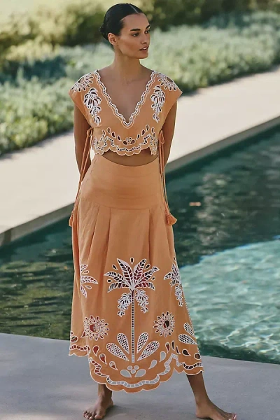 Farm Rio Banana Tree Camel Blouse In Multi