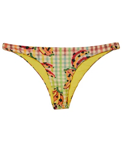 Farm Rio Banana Vichy Bikini Bottom In Burgundy