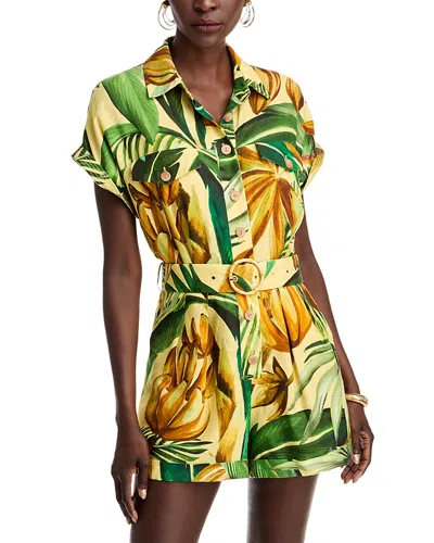 FARM RIO BANANART BELTED ROMPER