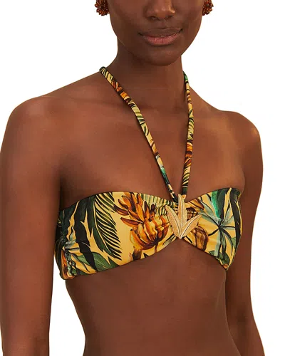Farm Rio Bandeau Bikini Top In Bananart Yellow