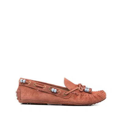 Farm Rio Bead-embellished Calf Suede Loafer In Brown