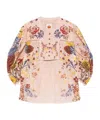 Farm Rio Beauty Bouquet Blouse In Nude