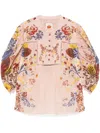 Farm Rio Beauty Bouquet Blouse In Pink