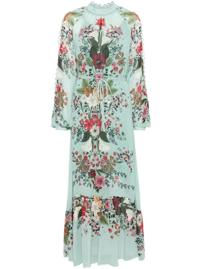 Farm Rio Beauty Bouquet Dress In Beauty Bouquet Blue