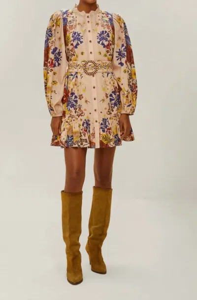 FARM RIO BEAUTY BOUQUET MINI DRESS IN PINK