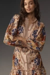 Farm Rio 'beauty Bouquet' Multicolor Mini Dress With Lace Collar And All-over Floral Print In Pink