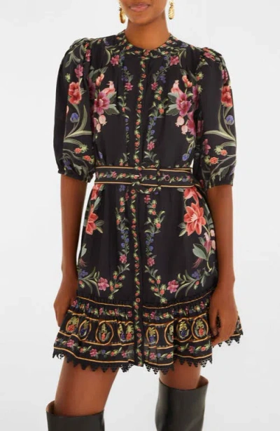 Farm Rio Belle Garden Print Minidress In Multi