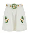 Farm Rio Coconut Tree Embroidered Short In White