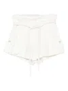Farm Rio Belted Linen Shorts In White