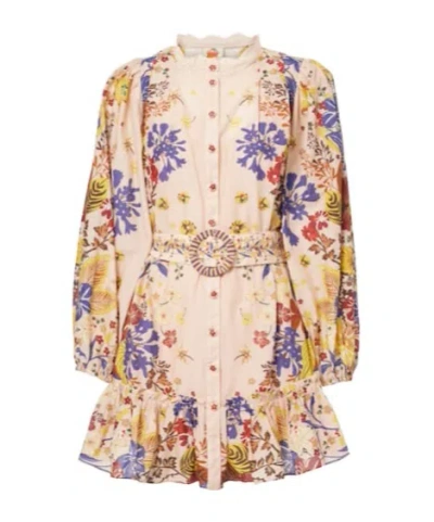 Farm Rio Belted Mini Dress In Multi