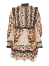 Farm Rio Berry Garden Cream Mini Dress In Multi