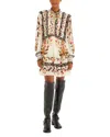 Farm Rio Berry Garden Long Sleeve Minidress In Multi