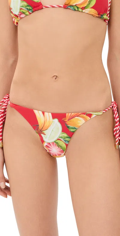 Farm Rio Bikini Bottoms With Rope Fruit Garden In Red