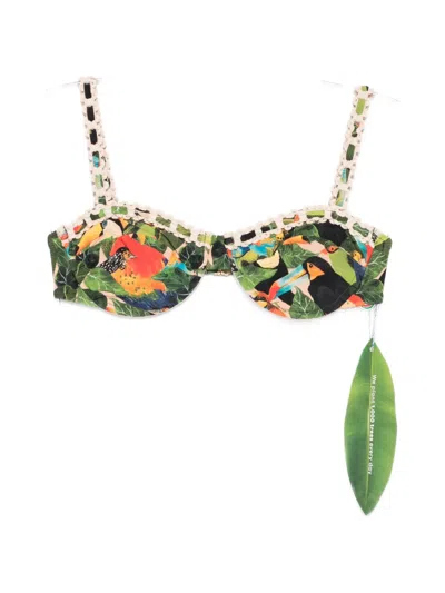 Farm Rio Bird Leaves Underwire Bikini Top Bird Leaves Sand In Multi