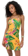 Farm Rio Birds Singing Yellow Mini Dress Yellow Multi In Yellow