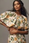 Farm Rio Biriba Print Cotton Crop Top In Multicolor