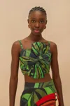 Farm Rio Black Coconut Tree Flow Crop Top