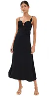 Farm Rio Lace-embellished Slip Dress In Black