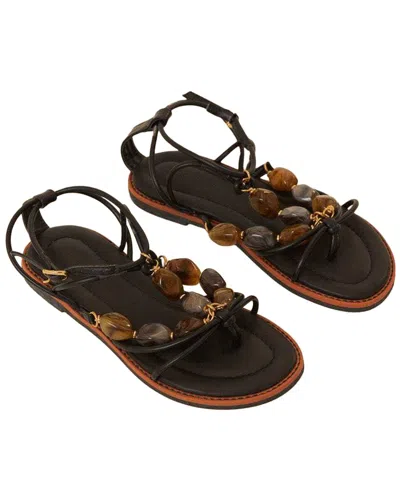 Farm Rio Black Gem Straps Sandal In Brown