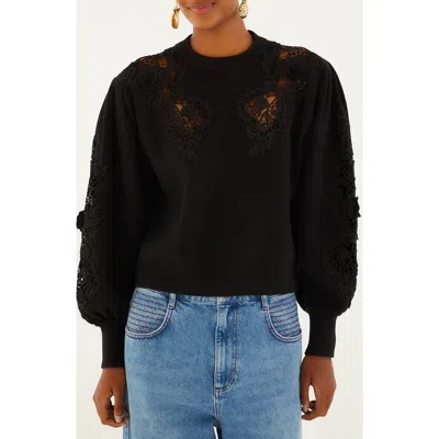 Farm Rio Black Lace Sweater