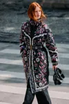 Farm Rio Black Marcelle Reversible Maxi Puffer Jacket In Blue