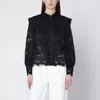 Farm Rio Richelieu Embroidered Blouse In Black