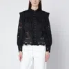 Farm Rio Richelieu Embroidered Blouse In Black