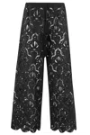 Farm Rio Seashell Lace-detail Trousers In Black